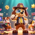 Experience the excitement of janjislot link in a detective scene filled with gaming clues and casino elements.