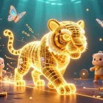 Experience the thrill at trang chủ C168, featuring a neon-lit digital casino scene with a captivating golden tiger.