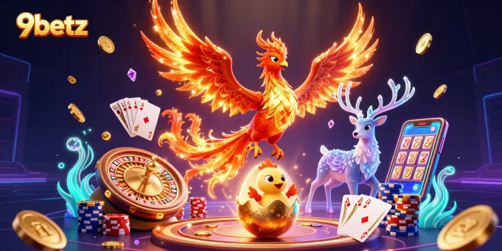 Experience thrilling gameplay at 9betz with vibrant characters and dynamic casino elements.