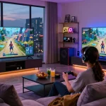 Youth immersed in gaming on digital platform, showcasing raja328 alternatif lifestyle elements